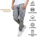 Navy & Grey 38 2-Pack Men's Flex-Stretch Cotton Cargo Pants, 31-Inch Inseam - Comfortable and Durable